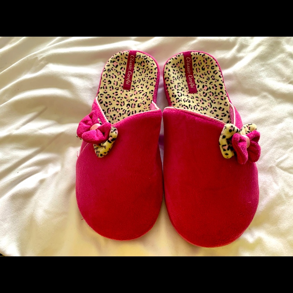 Soft dark pink slippers